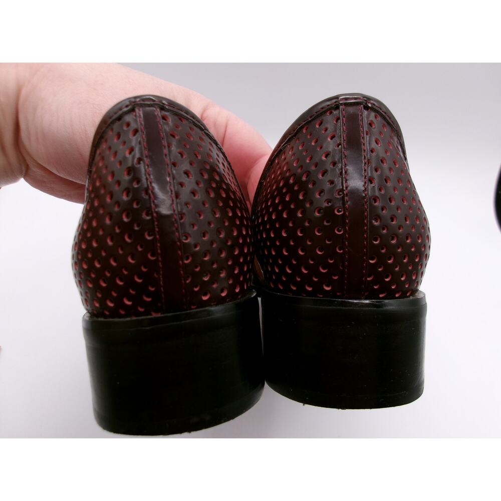Jeffrey Campbell Brown Leather Perforated Slip On Loafers D'Orsay Size 10 - Picture 6 of 10